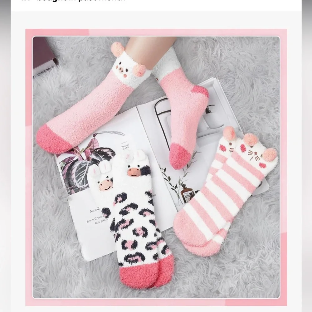 🆕 Pairs Womens Fuzzy Socks Cozy Winter Warm Fluffy Soft Fuzzy Home Slipper Socks